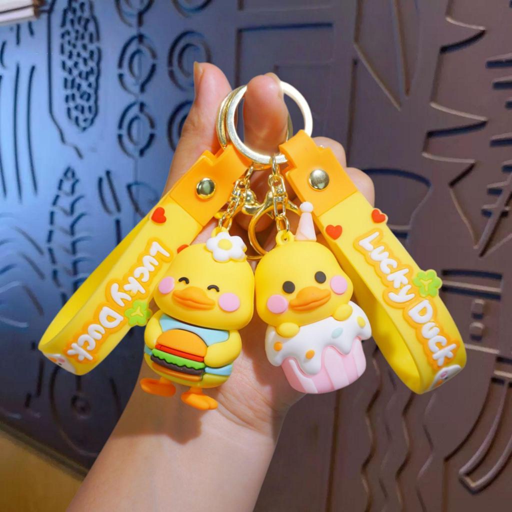 Entzückender Enten-Schlüsselanhänger: Weicher Gummi-Tier-Persönlichkeits-Anhänger für Taschen, Autos und mehr