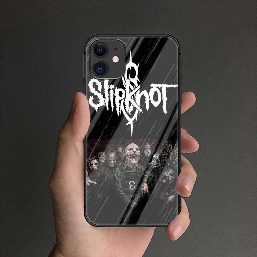 Slipknot Band Tempered Glass Phone Case Cover For IPhone 6 7 8 11 12 x xs  xr pro max Plus Samsung Galaxy Xiaomi Redmi Tpu Hot 3D Fashion vsrolj  olcsn  kedvez