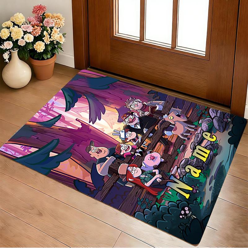Custom Name Forest Friends Living Room Non-Slip Area Rug Soft Carpet for Bedroom Kids Playroom Sofa Office Home Decor Doormat