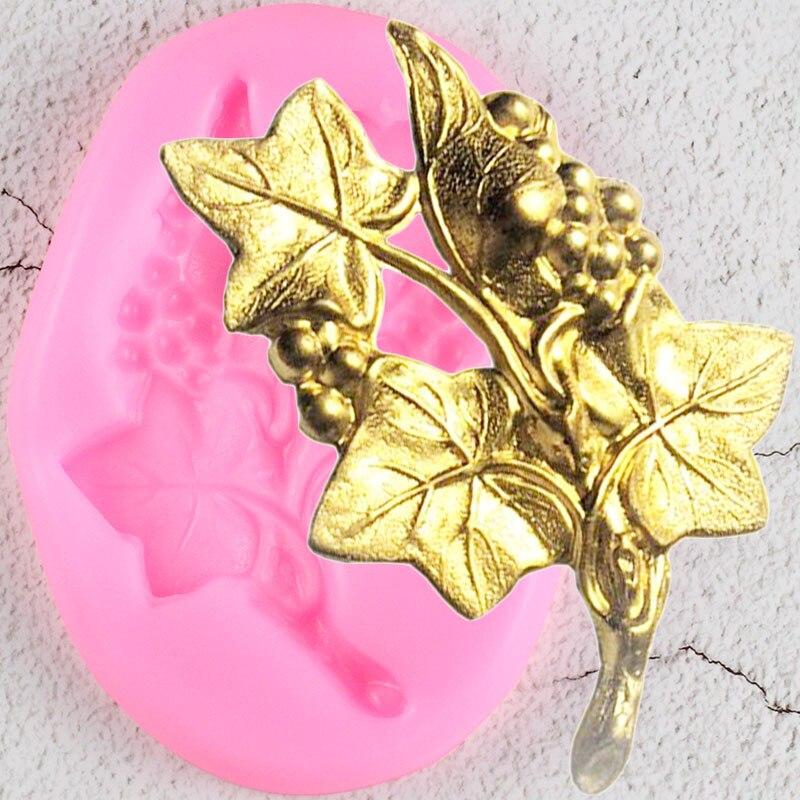 

Sugarcraft Виноград Силиконовые формы Рельеф Листья Помадник Торт Декоративные инструменты