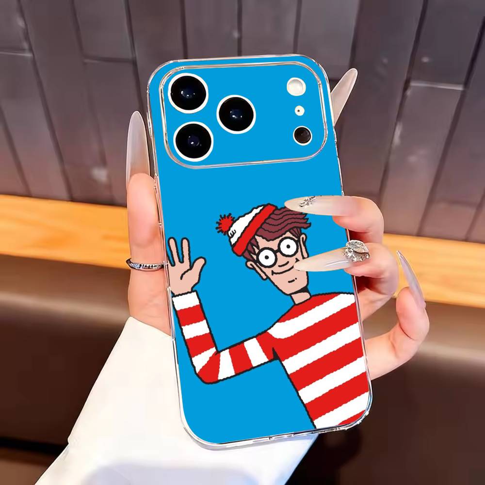 

Game Wheres W-WallyS Waldo Phone Case For iPhone17,16,15,14,13,12,11 Plus,Pro Max Soft Transparent Cover iPhone13PRO