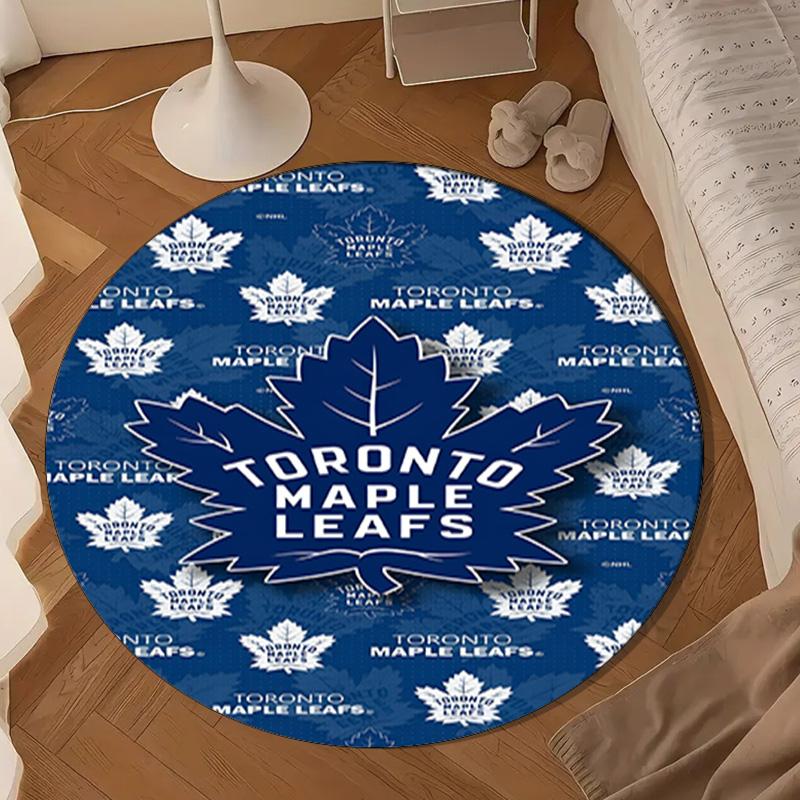 Toronto Leafs Hockey Round Rug for Livingroom,Bedroom, Palyroom, Chair Rug, Area rug, Circle Carpet, Large Size Decor Fan Christmas gift