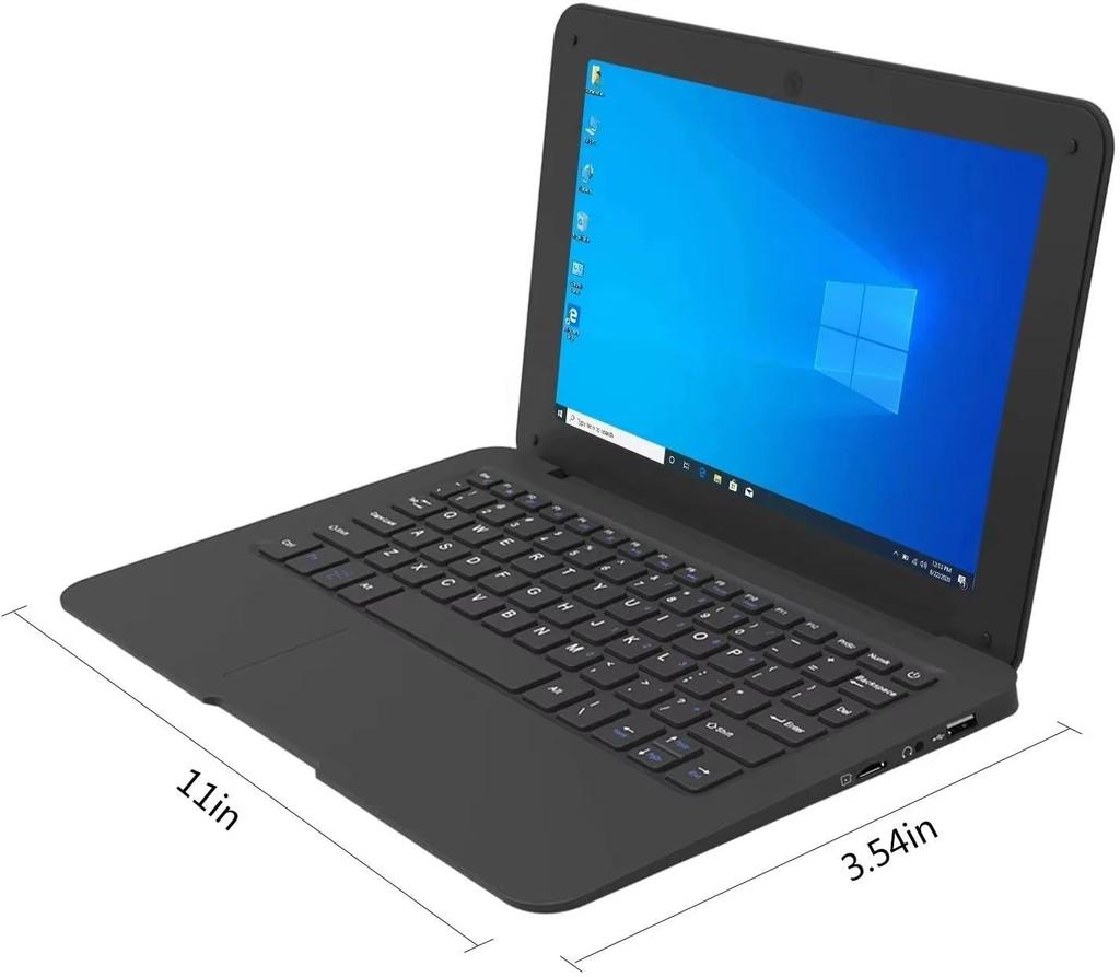 10,1-tommers bærbar datamaskin med Windows 10-operativsystem, forhåndsinstallert firekjerners 3 GB + 64 GB netbook med HDMI-webkamera for kontor