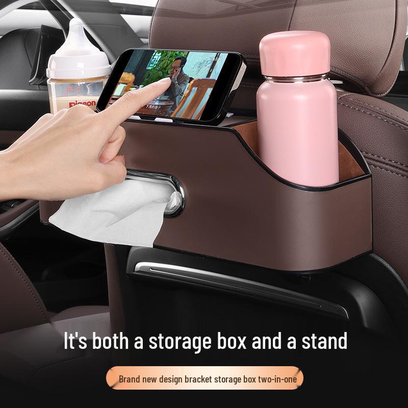 Anpassbarer Auto-Rücksitz-Organizer mit Taschentuchbox, Getränkehalter und Müllbeutel