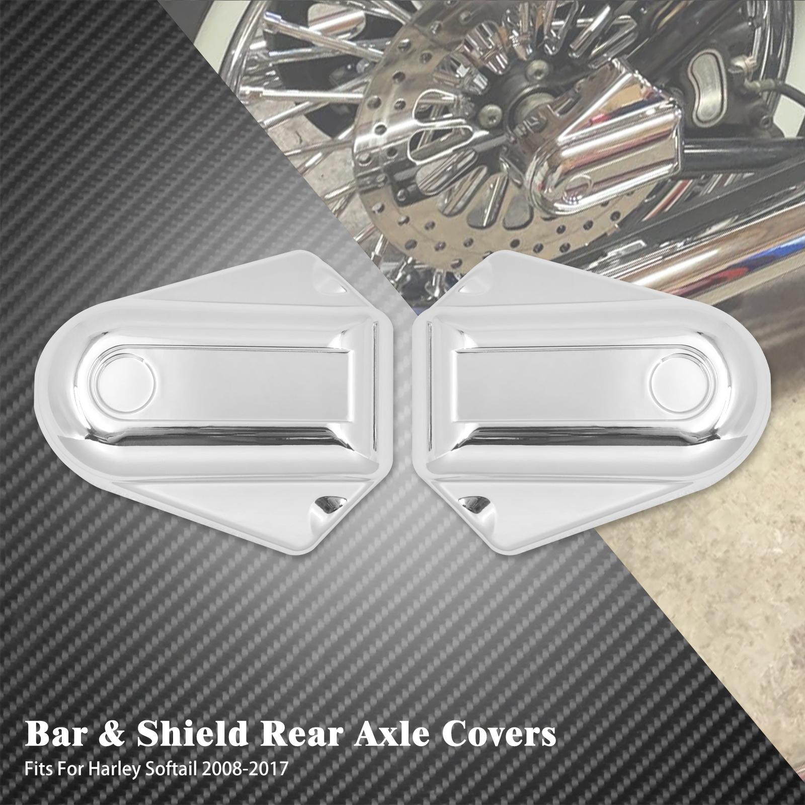Motorcycle Bar Shield Caps Rear Axle Covers Wheel Swingarm Bolts For Harley Softail Slim FLSTN FLSTC Heritage CVO Deluxe 08-2017 Chrome Axle Cover