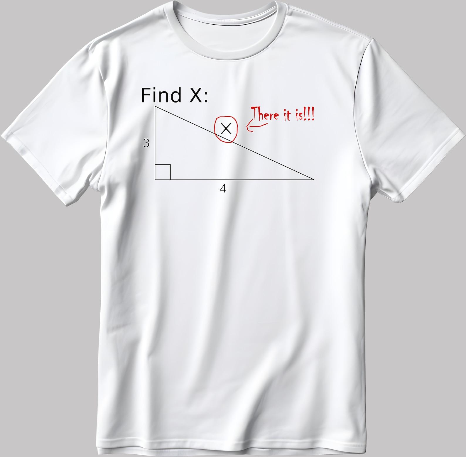 Find X Funny Math Teacher T-Shirt: 100% Cotton Short Sleeve 2XL