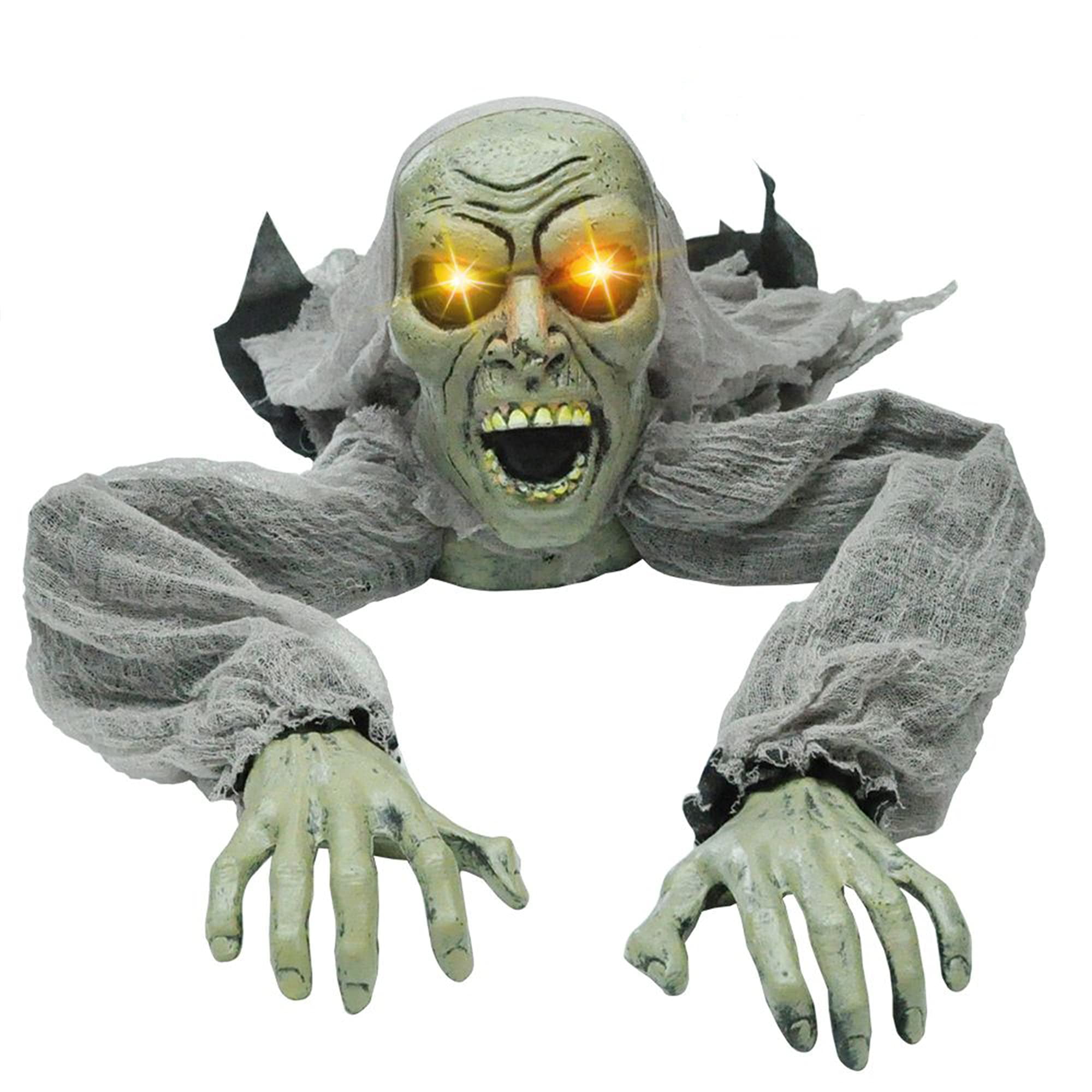 Monika Chen Joyfy Zombie Halloween Groundbreaker Decorations Sound Flashing Eyes Outdoor Scary Yard With And Entertaining Play Safe Kid Friendly Fun