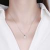 S925 Sterling Silver Diamond Geometric Square Pendant Korean Style Fashionable Elegant Women's Jewelry