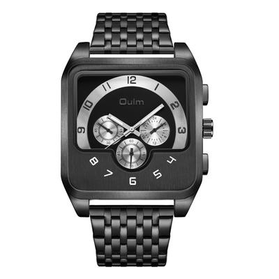 Square Luminous Analog Stainless Steel Quartz Casual Fashion Accessories Day Gift for Boyfriend Men's Watch, Waterproof, Stylish Calendar, Strap,
