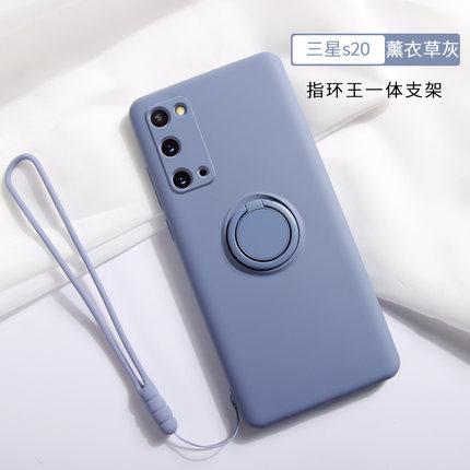 Suitable for Samsung Note20ultra liquid silicone phone case S25plus ring holder all-inclusive lens case
