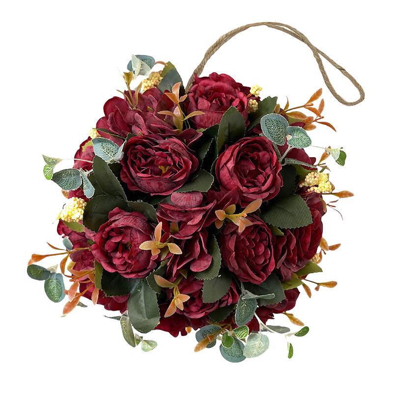 

20cm Simulation Flower Autumn Artificial Flowers Rose Bride Wedding Christmas Decor For Vase Home Living Room DIY Fake Bouqet червоний