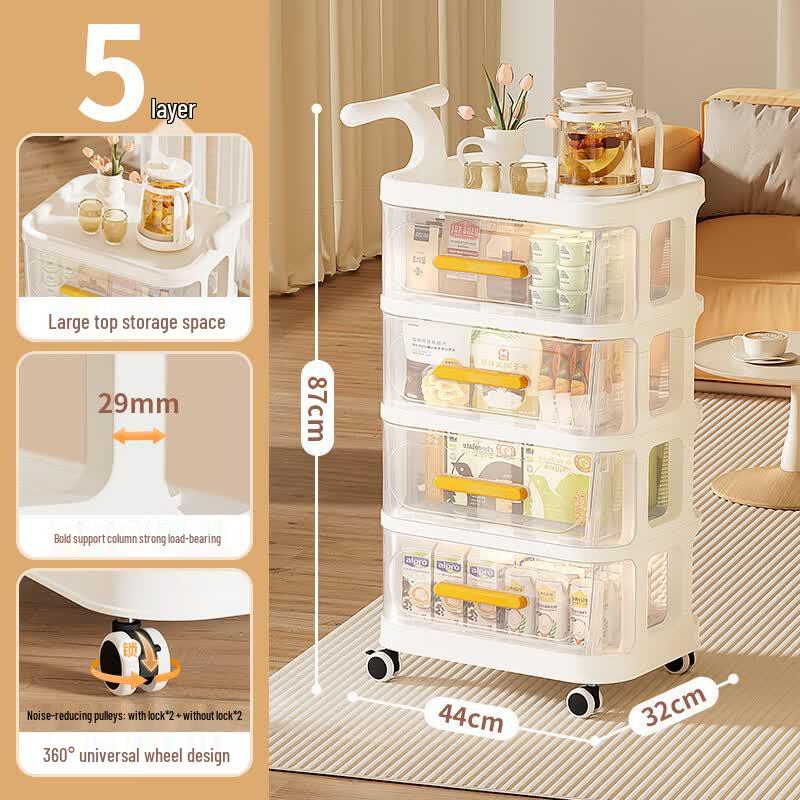 Yeya Mobile 5-Tier Storage Cart with Drawers