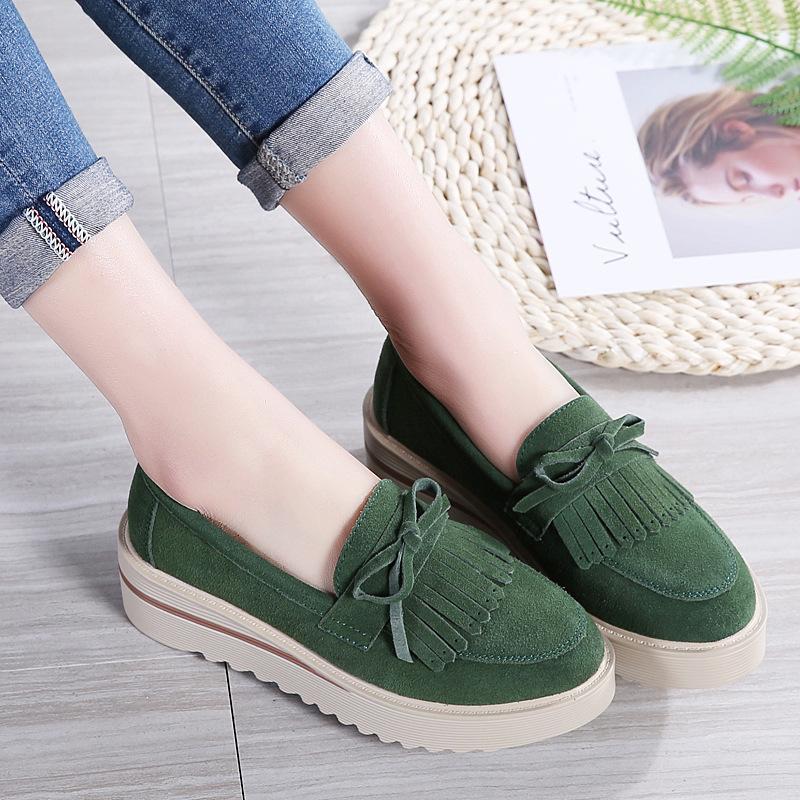 

Женские одинарные туфли Bean Shoes One Foot Lazy Shoes 37 армия зеленый