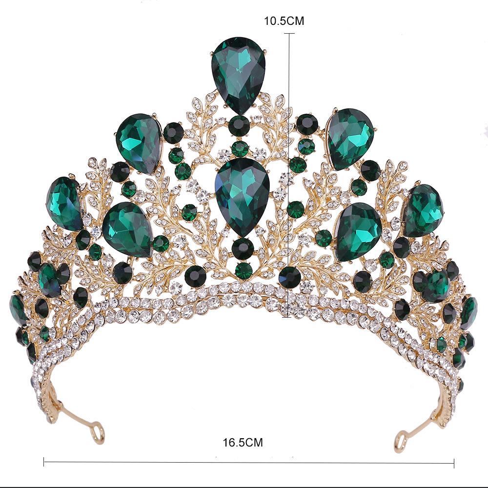 Queen Crowns Rhinestone Princess Tiaras Silver/Gold/Red/Green/Blue Rhinestone Show Headwear for Bridal Birthday Party Prom Halloween