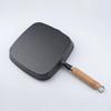 Cast Iron Steak Frying Pan with Wood Handle
