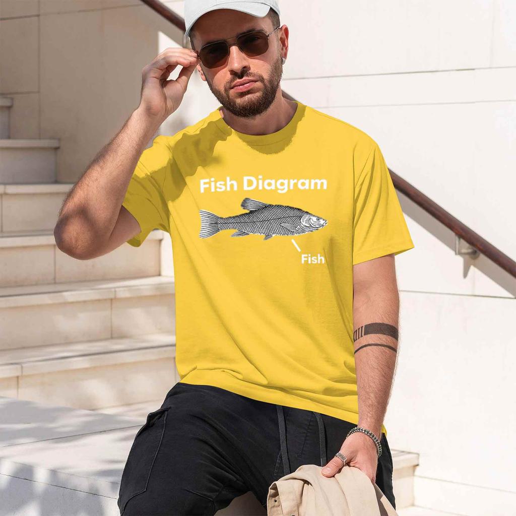 Funny Fish Diagrraphic T Shirt Retro High Quality Fashion Tshirts Tops Casual Tshirt