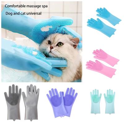 Husdjursbadhandskar Kattrengöring Grooming Massagekam Anti-repor Hund Djuprengöring Hårborttagningshandskar