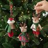 Elk Fox Christmas Tree Felt Ornament Hanging Rope Xmas Decoration Cute Doll Pendant For Xmas