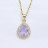 1 Piece Water Drop Shape Zirconia Pendant Necklaces for Women New Fashion Wedding Party Necklace Jewelry Accessories