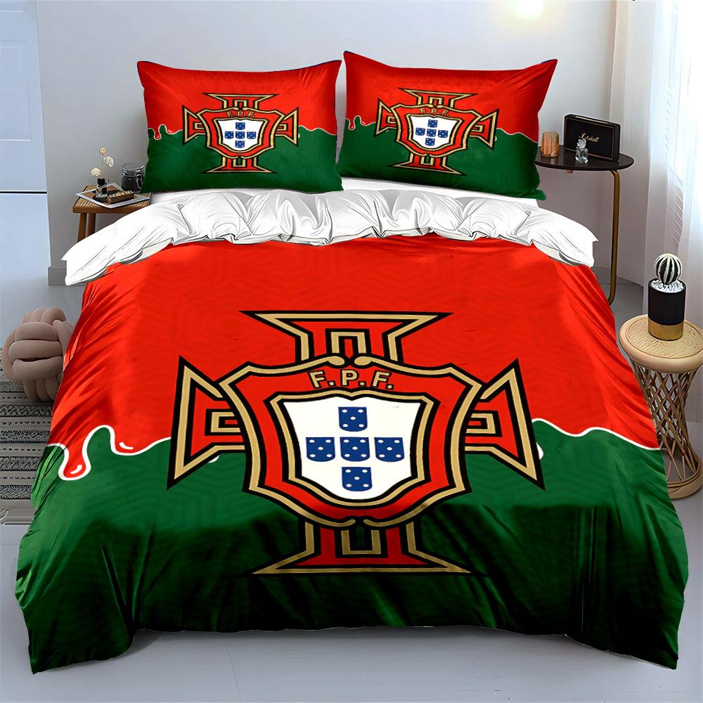"Portugal FPF Flag Bedding Set" Bedding Duvet Cover Set Duvet Cover Pillowcases  (1 * Duvet Cover 2 * Pillowcases, Without Duvet Insert)