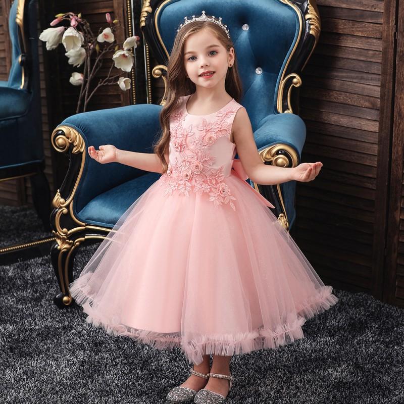 Girls Princess Tulle Tutu Dress Kids Formal Party Gown 3-8 Old