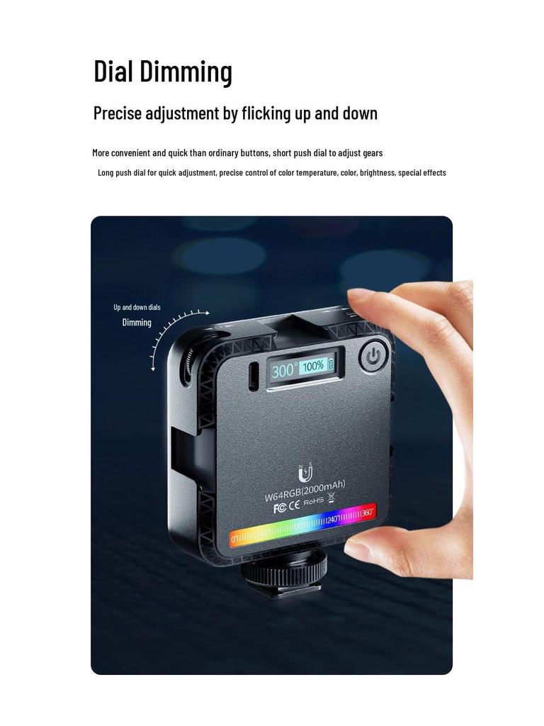 Mini LED Fill Light for Photography & Vlog - Portable DSLR Camera Colored Atmosphere Light