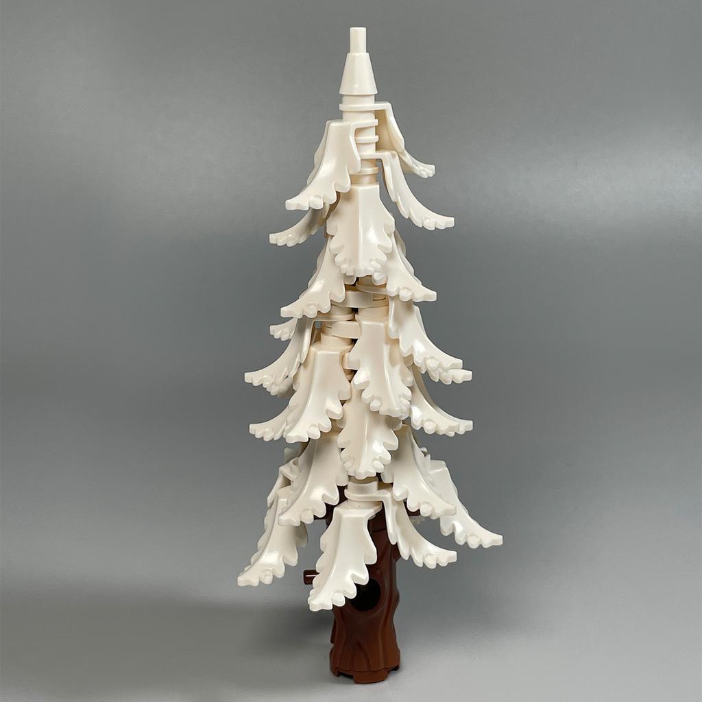 DIY Pine Tree Model Kit - Snowy Christmas Tree Street Forest Compatible with Building Blocks & Assemble Particles