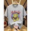 Def Leppard Adrenalize Leopard Herren T-Shirt Kurzarm Y2k Oversize Tee Beliebte Streetwear Vintage Oberteile