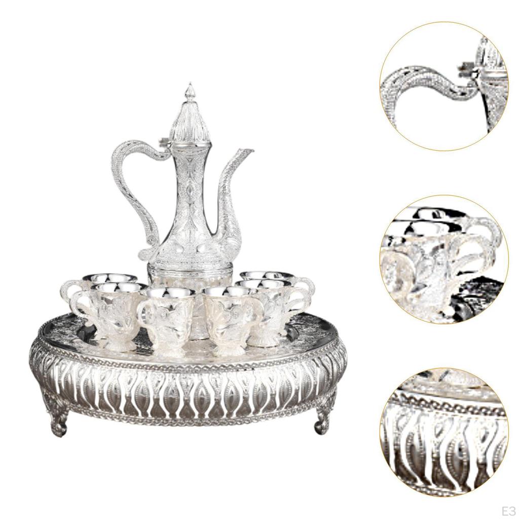 6-Cup Tea Set with Tray And Wine Decanter for Home Events