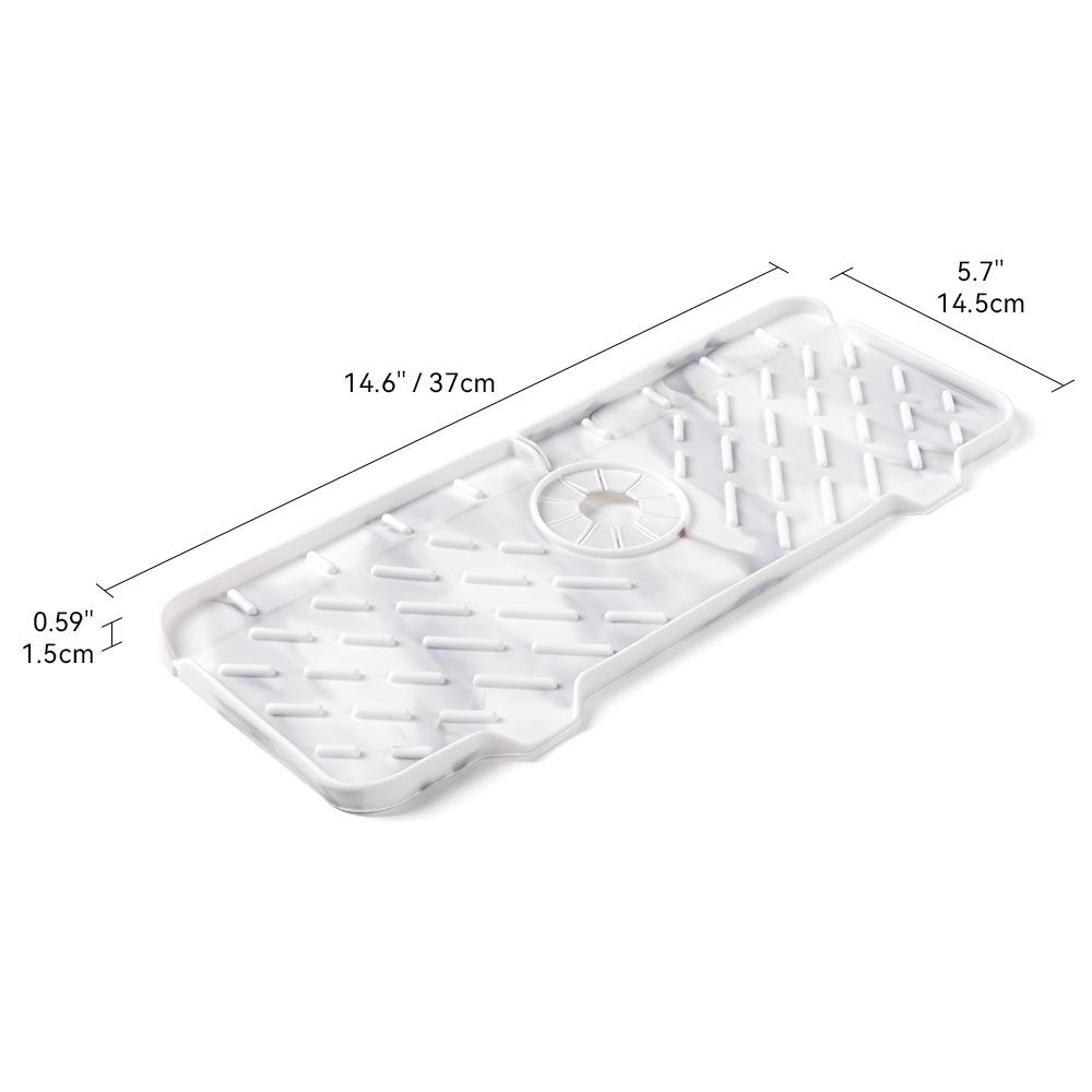 Silicone Faucet Splash Guard & Draining Mat for Kitchen/Bathroom Counters