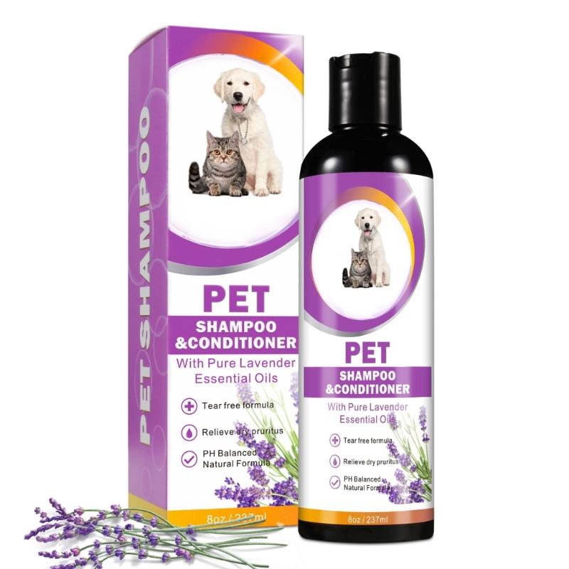 Tränenfreies Shampoo für Hunde Katzen mit pflanzlichen Tierpflegespülungen Hilft Juckreiz zu reduzieren Langanhaltende Feuchtigkeitsspendende Lotion