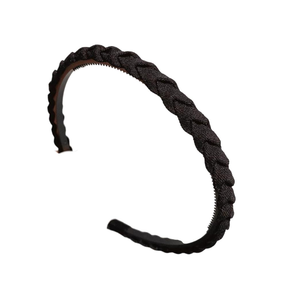Fabric Braided Hairhoop With AntiSlip Teeth Grip For Face Washing Exercise Strong Hold On Short Hair Styling Hairband