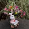 New Year Rabbit Festival Decoration: Resin Succulent Flower Pot & Pen Holder for Balcony or Desktop