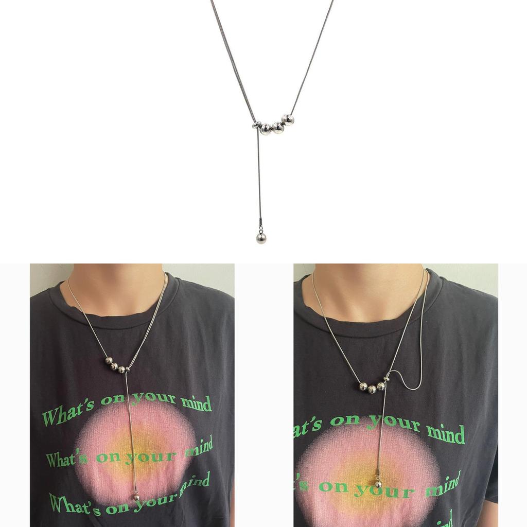 Steel Geometric Necklace With Multilayer Snake Chain For Men And Women
