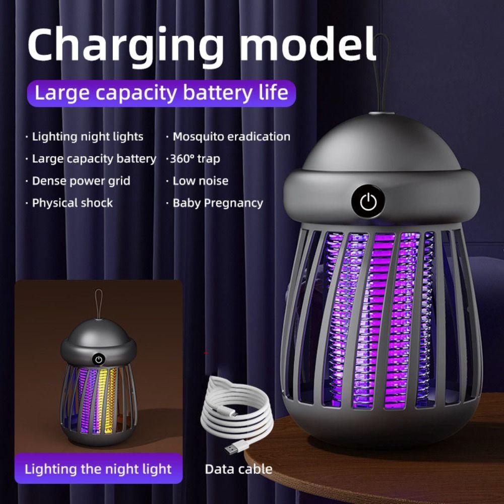 

Anti Mosquito Mosquito Lamp Mute Bug Zapper Trap Lamp Electric Fly Trap Backyard Terrace Camping бежевий