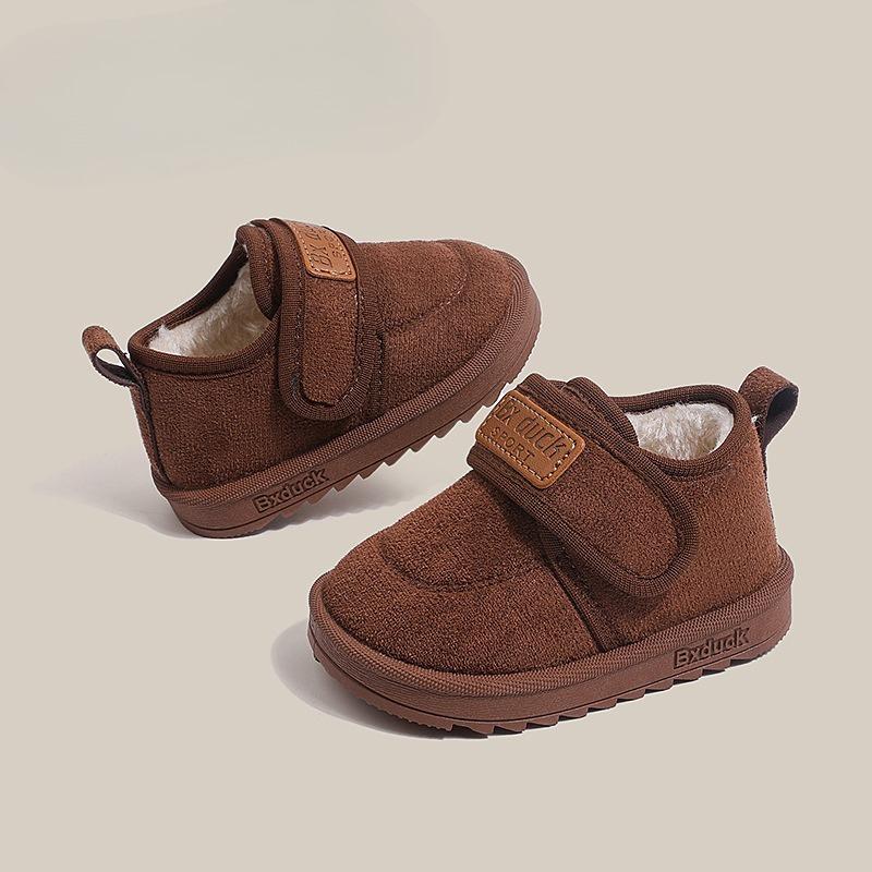 New Style Boys  Fleece Cotton Shoes, Girls  Baby Soft-soled Casual Shoes, Children s Cotton Shoes 17 коричневый