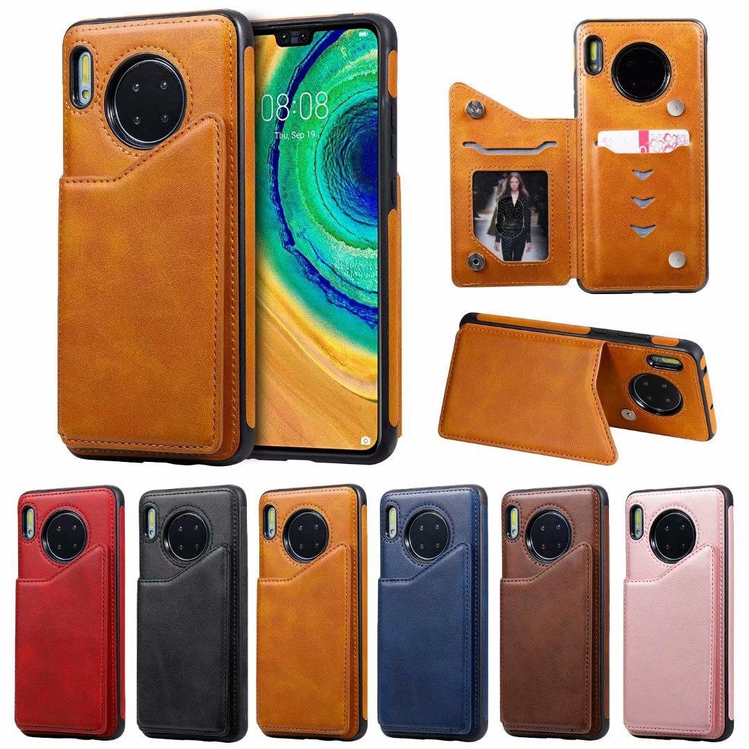 Suitable for Huawei Mate30 mobile phone case Mate30 PRO retro calf pattern card bracket anti-drop case huawei mate30