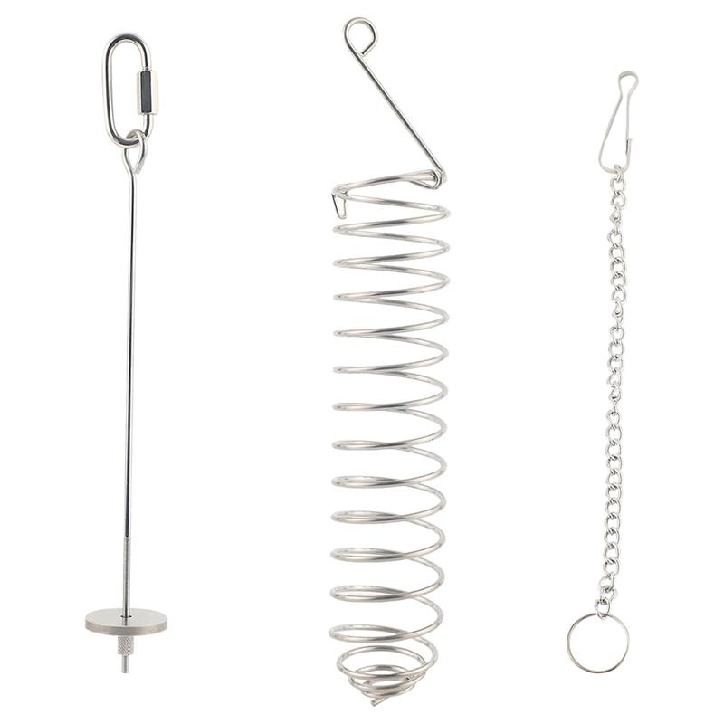 

M-Modern-2 шт. Спіральна довга з нержавіючої сталі Пастка-щурятник з підвісним ланцюгом Збагачення для домашніх щурів срібний