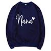 Women's Round Neck Heart Print Casual Hoodie
