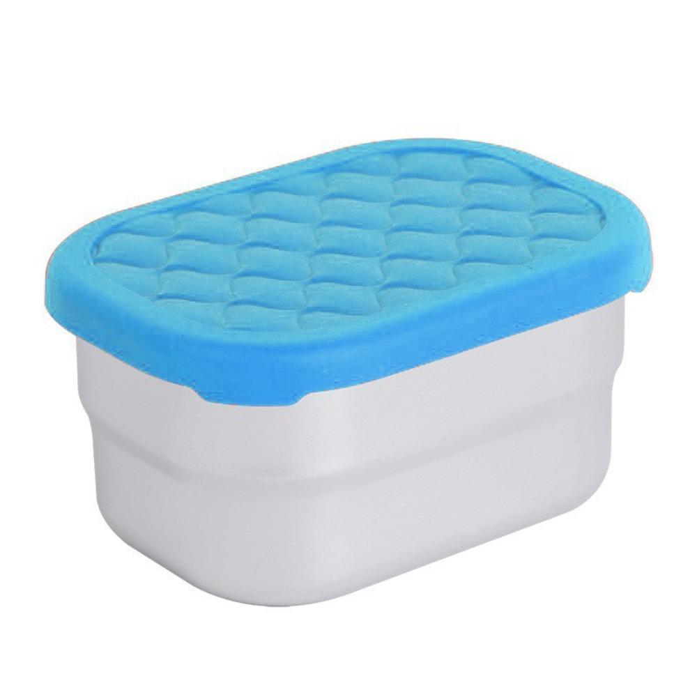 with Silicone Lid Salad Dressing Container 230ML Lunch Fresh Keeping Box  School синий