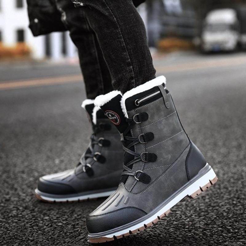 Herren Schneestiefel Plüsch Warm Winterstiefel High Top Baumwollschuhe 2025 Winter Plüsch Warme High Top Stiefel für Herren Botas Hombre
