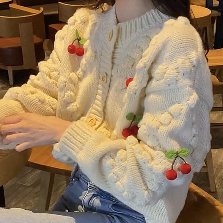 Sweet Lazy Style Loose Long Sleeve Knit Cardigan Top: Women's Sweater Coat for Spring Autumn Winter