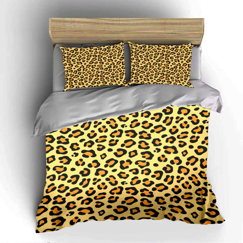 Leopard Print Bedding Set - 3 Pieces Bedding Set (1 Duvet Cover, 2 Pillowcases, Duvet Not Included)