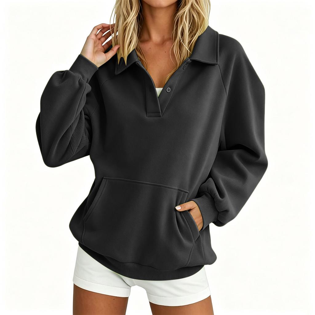 Women's Casual -Lined Pullover Sweatshirt Long Sleeve Warm Top for Daily Wear