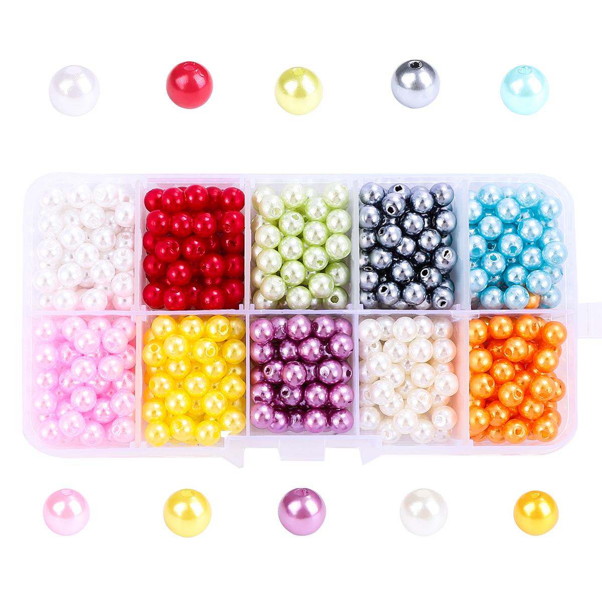 

1 компл./кор., набор горячих цветных бусин из АБС-пластика, коробка, браслет ручной работы, ожерелье, ювелирные аксессуары, аксессуары 6mm 1set/box