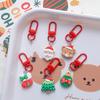 Socks Christmas Resin Key Chain Elk DIY Chain Pendant Cute Xmas Santa Claus Pendant  Women
