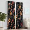2 Pcs   Versatile Polyester Transparent Curtains for Home Decoration Dark Series Bird and Flower for Use In Bedrooms and Living