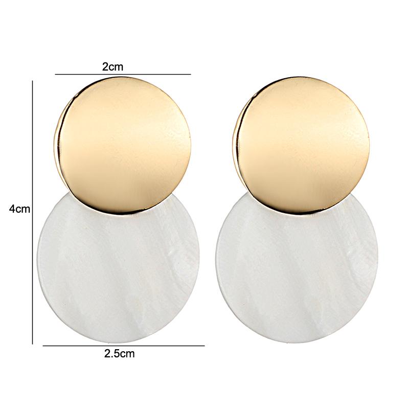 LOVBEAFAS 2026 Fashion Earrings For Women Round Shell Drop Earrings Metal Charming Bohemian boucles d'oreilles pour les femmes