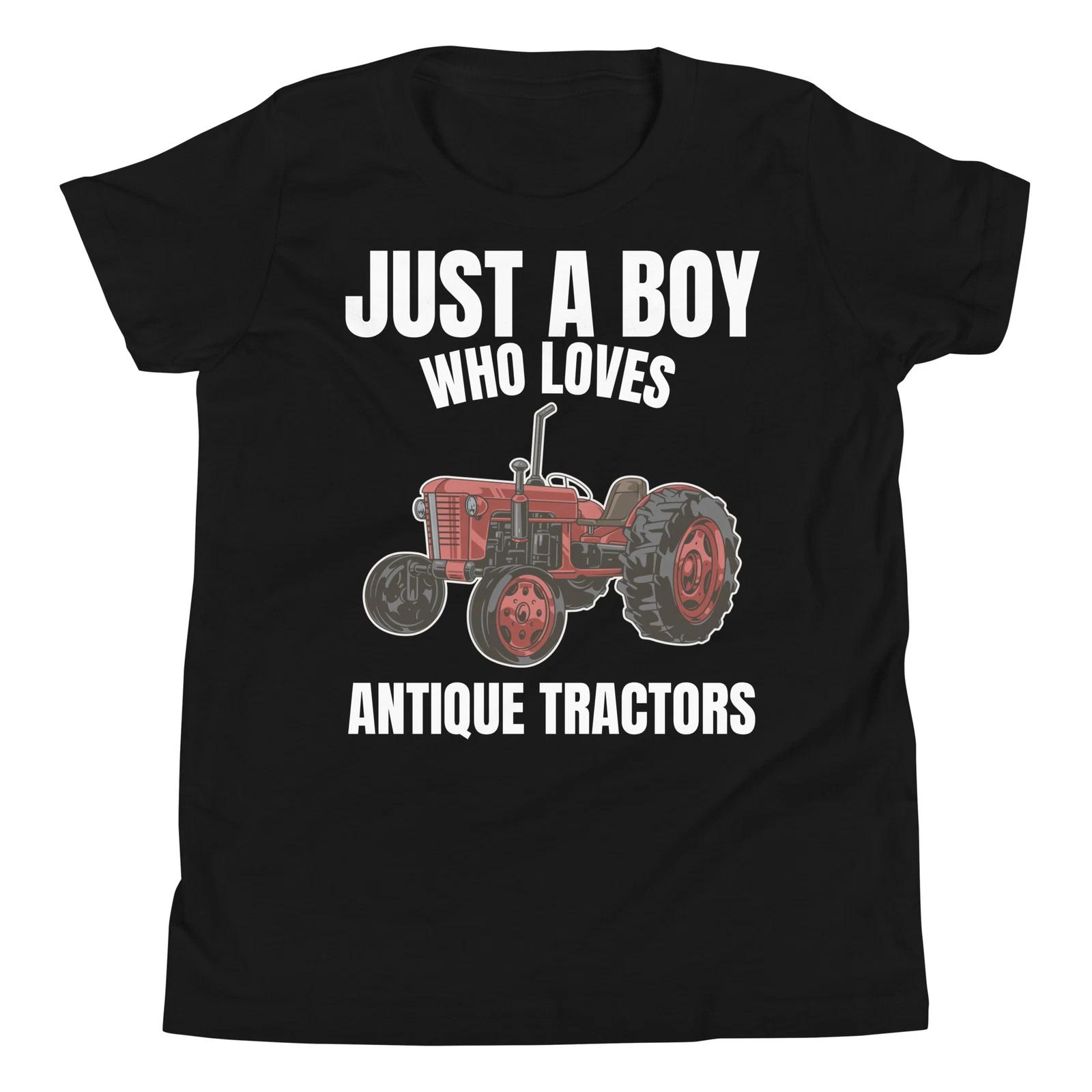 

Just A Boy Who Loves Antique Tractors Farming Vehicle Lover Youth T-Shirt 150