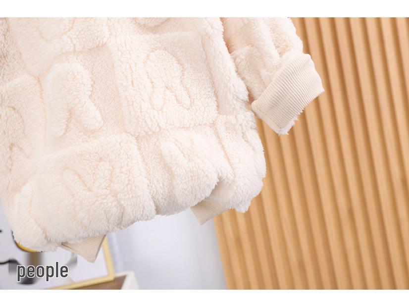 2023 Kids' Velvet Jacquard Long Sleeve Pajama Set - Warm Two-Piece